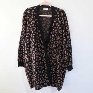 Sugarhill Brighton Leopard Spot Tunic Sweater Coat Cardigan US 20 UK 2 2X 3X